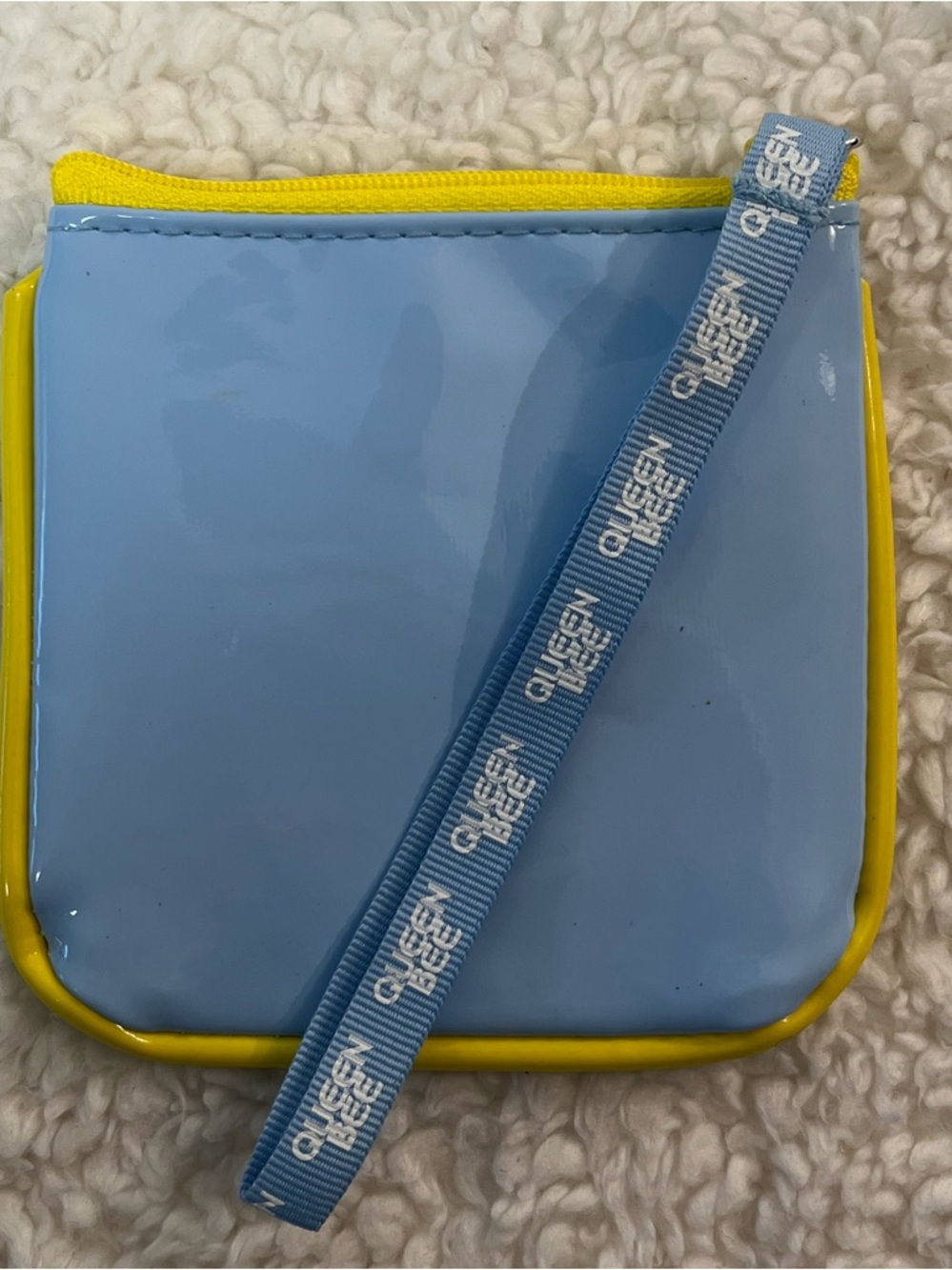 Scholastic "Queen Bee" Blue and Yellow Wristlet Pouch - Picture 2 of 5